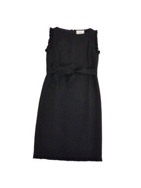 Gucci Dress Belted Sleeveless Silk Wool